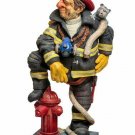 Italian Art American Firefighter 9" Statue Figurine By Artist Guillermo Forchino