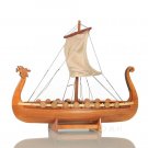 Drakkar Dragon Viking Sailboat Reproduction 12"  Wooden Model Ship Assembled