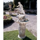 Greek Young Poseidon Garden Sculptural Fountain LED, Sounds of Cascading Water