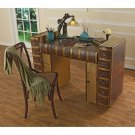 Hand Painted Wood 34.5" Literary Volumes Writing Desk