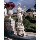 Italian Art Replica Muse With Harp Large 47" Garden Statue By Carlo Bronti