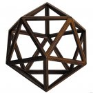 Architectural Museum 3D Replica Geometric Icosahedron 7.5" Wooden Model