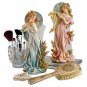 Art Nouveau Spring and Summe Maiden Two Statues Set By Alphonse Mucha