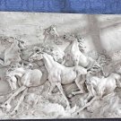 Galloping Wild Horses Wall Frieze 34.5" Sculpture