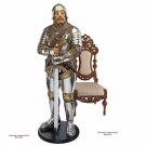 Medieval 16C Knight of the King's Round Table Italian Style Armor 71" Statue
