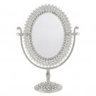 Silver Swiveling Vanity Mirror Cornelia 3x Magnification with European Crystals