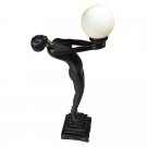 French Nude Goddess of Light 29.5" " Illuminated Statue Lamp By Max LeVerrier
