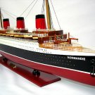 SS Normandie French Cruise Ship 41" Built Ocean Liner Wood Model Assembled