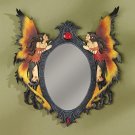 Mystical Twin Fairies 17" Replica Wall Mirror By Artist Ceclia