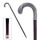 Walking Stick Italian Padrone Collection Dandy  Pewter Solid Hardwood 34" Cane