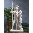 Greek God Ares and Afrodite Bonded Marble 15" Statue by By Antonio Canova