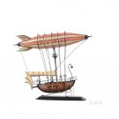 Steampunk Airship Blimp With Hanging Rowboat 14"  Metal Model Assembled