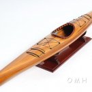 Cedar Strip Aleut and Eskimo Kayak 42" Handcrafted Built Wooden Model Assembled