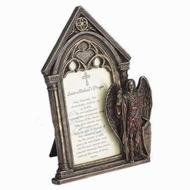 Archangel Saint Michael Prayer Cold Cast Bronze Photo Picture Frame