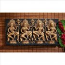 Exotic Buddhist Temple Dancers Ebony Gold Angkor 14"  Wall Sculpture Frieze