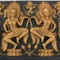 Exotic Buddhist Temple Dancers Ebony Gold Angkor 14"  Wall Sculpture Frieze