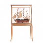 Large 40" Wood Floor Display Case Cabinet With Plexiglass for Tall Ships Yachts and Boats