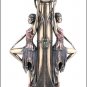 Art Deco Two Maidens Holding Candle Holders Cold Cast Bronze 12" Statue