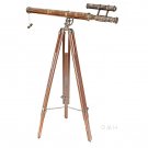 Antique Replica Double Barrel Harbor Master Telescope 62" Brass Finish Model