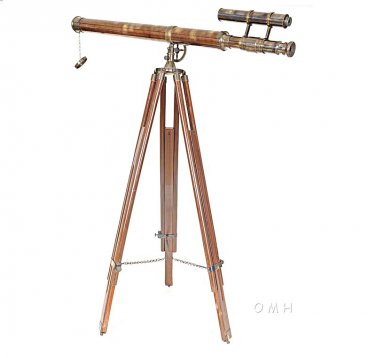Antique Replica Double Barrel Harbor Master Telescope 62" Brass Finish Model
