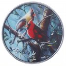 Art Glass North America Cardinal Birds Oval Wall Plaque By Kevin Daniels