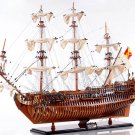 San Felipe Spanish Armada Galleon Tall Ship Open Hull 37"Built Wooden Model Boat