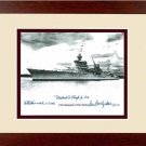 USS Indianapolis CA-35 WWII US Navy Ship Framed Photo Signed By 3 Survivors