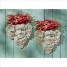 Art Nouveau Set of 2 French Mystic Maiden Wall  Planter 13" Sculptures Assembly