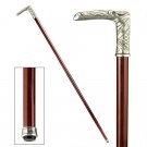 Walking Stick Italian Padrone Collection Tennyson Pewter Solid Hardwood 35" Cane