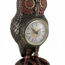 Steampunk 11" Timepiece Bronze Vintage Owl Descktop Clock