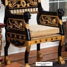 Antique Replica Roman Caesar's Gold Royal Lions Faux Gold 39" Throne Chair