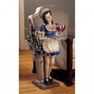 French Maid With Pedestal Vase and Serving Tray 36" Sculptural Table