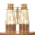 Commanders  Replica Vintage Binocular Brass with Mother of Pearl Overlay