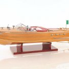Riva Aquarama Speed Boat 27" Built Brown & White Seats Wood Model Ship Assembled