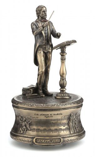 Famous Composer Werdi'sLa Donna E Mobile Cold Cast Bronze Music Box