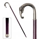 Walking Stick Italian Padrone Collection Elephant Pewter Solid Hardwood 34" Cane