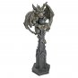 Medieval Gothic Large Raptor Gargoyle 30" Sculpture by Artist Gary Chang