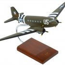 Airplane USA Douglas C-47 Skytrain Olive 11" Wood Model Aircraft