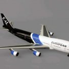 Airplane European Air Charter Boeing 747-200 Blue  Diecast 14" Model Aircraft