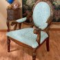 Victorian Style  Hand-Carved Solid Hardwood Replica 45.5" Arm Chair