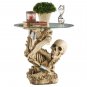 Skeleton  Halloween Sculptural Glass Topped Side 23"  Table