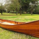 Real Canoe with Ribs 18 Ft Cedar Strip Wood Boat with 2 Paddles  Assembled