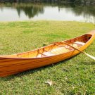 Real Canoe with Ribs Curved Bow 12 Ft Cedar Hull Wood Paddles & Cover Assembly