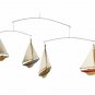 Hanging Wood Mobile Miniatures Sailboats  Four America's Cup Yachts Assembled