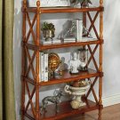 Four Shelves  Bookcase Parliament X-Frame Open  54.5" Hardwood Bookcase