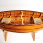 Cedar Strip Canoe Table  59.5" with a Full Glass Top and Stand Assembled