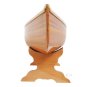 Cedar Strip Canoe Table 59.5" with a Full Glass Top and Stand Assembled