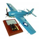 Airplane USNV F-4F Wildcat Flown by Joe Foss Ordinance 9.6" Wood Model Aircraft