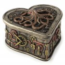 Steampunk Octopus Heart Shaped Treasure Trinket Jewelry Box