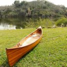 Real High-Performance Canoe W/Ribs 18 Ft Cedar Strip Wood With Paddles Assembled